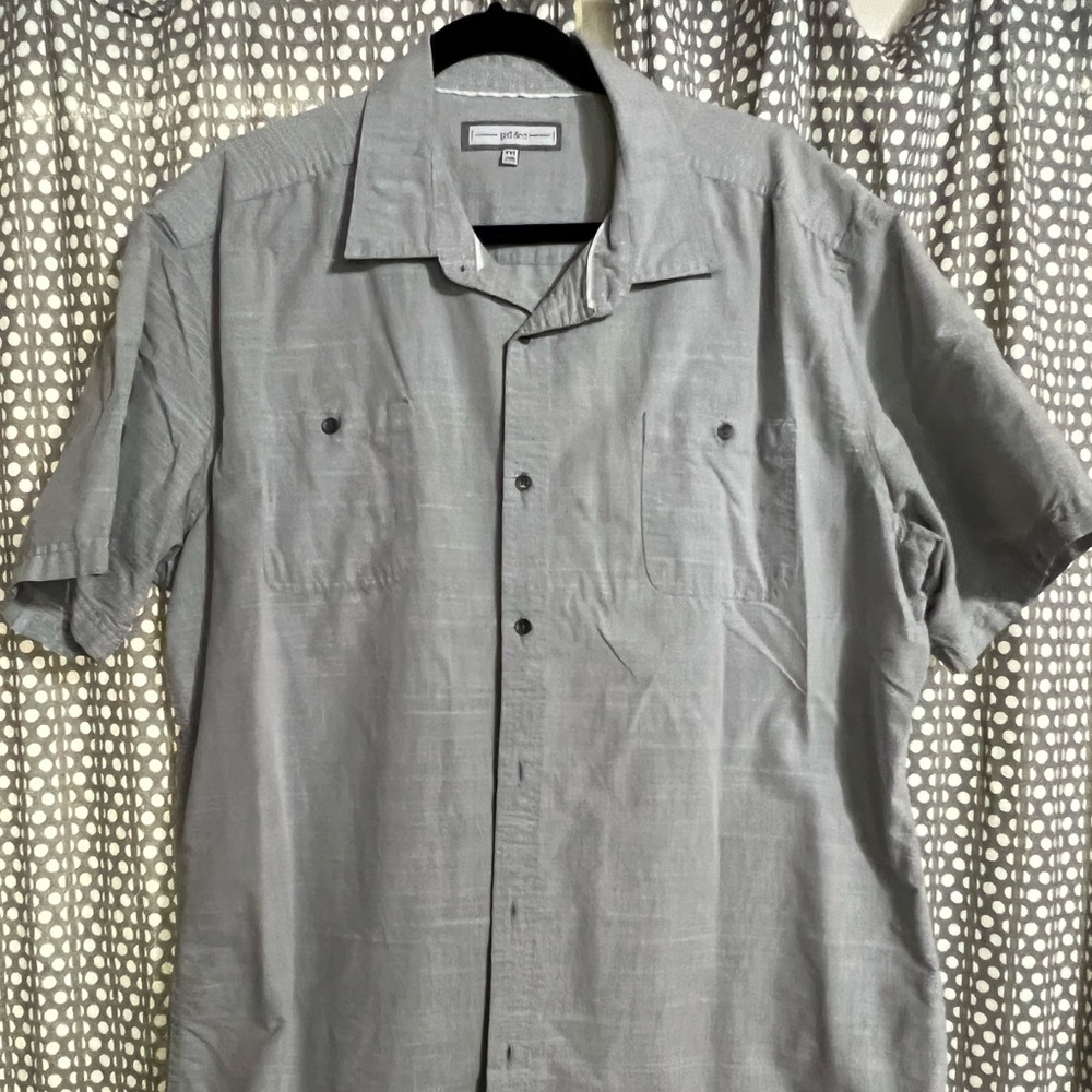 Short sleeve camp hiking shirt light grey XXL